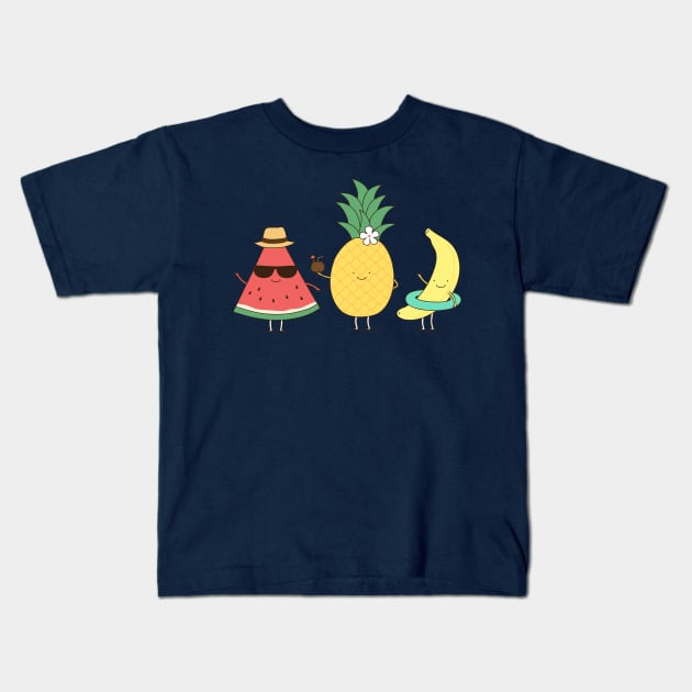 Tropical fruits Kids T-Shirt by milkyprint